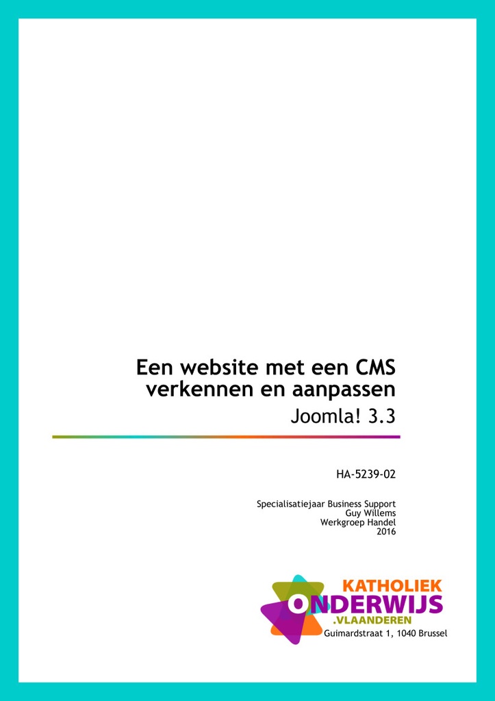 Een website met een CMS verkennen en aanpassen - Joomla! 3.3