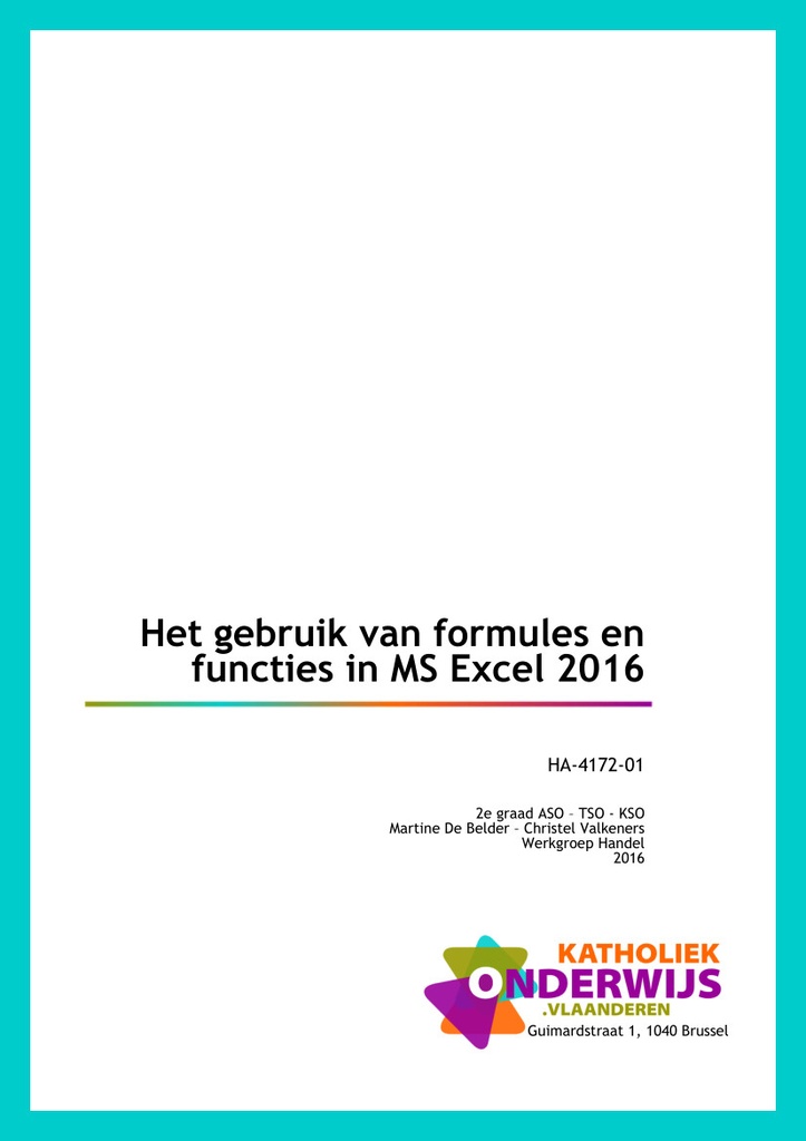 Het gebruik van formules en functies in MS Excel 2016