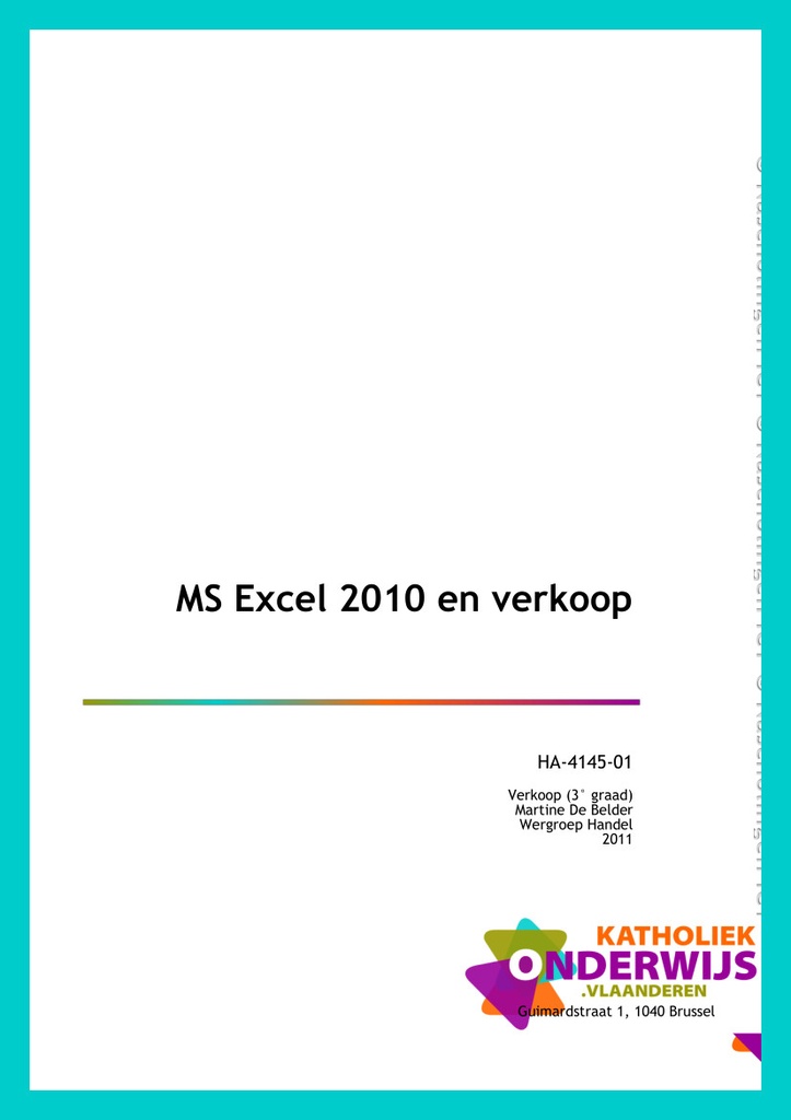 MS Excel 2010 en Verkoop