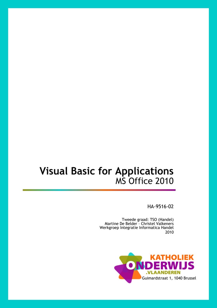Visual Basic for Applications - MS Office 2010