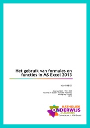Het gebruik van formules en functies in MS Excel 2013