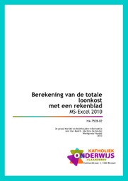 Berekening van de totale loonkost met een rekenblad. Excel 2010