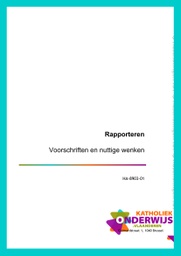 [HA-8903-01-P] Rapporteren - voorschriften en nuttige wenken