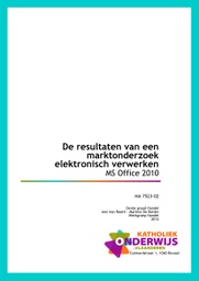 De resultaten van een marktonderzoek elektronisch verwerken - office 2010