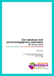 Een database met personeelsgegevens aanmaken. Access 2010